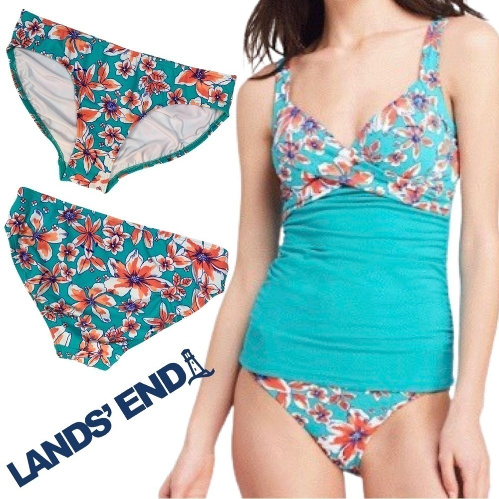Lands End Mid Waist Bikini Bottoms
